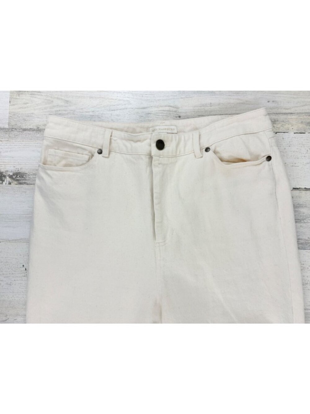 Ann Mashburn Coco 5 Pocket Jean Sz 29 Natural Denim Ivory - Picture 4 of 16